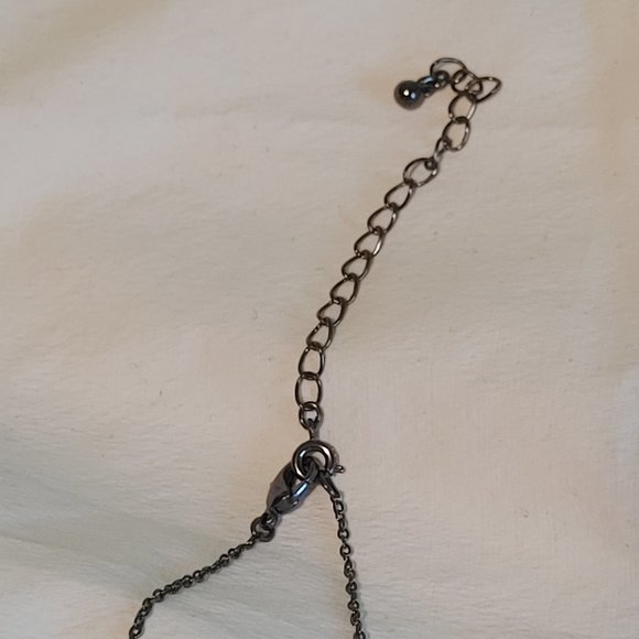 Vintage Jet Black & Rhinestone Pendant Necklace & Earring Set - Picture 6 of 6